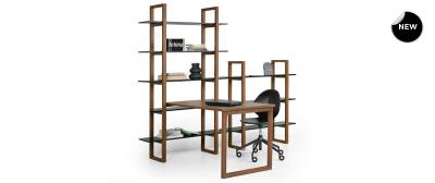 Barton: Natural beech wood | Shelves: White