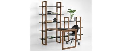 Barton: Natural beech wood | Shelves: White